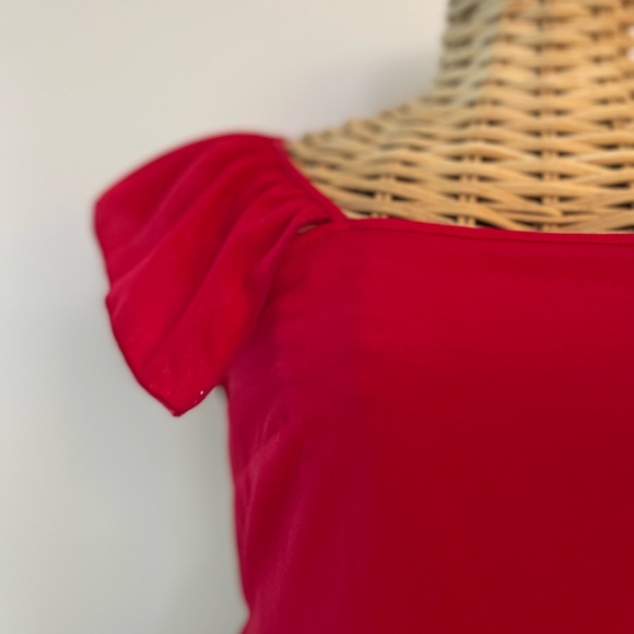 SHEIN size small flutter sleeve red dress - Picture 2 of 4
